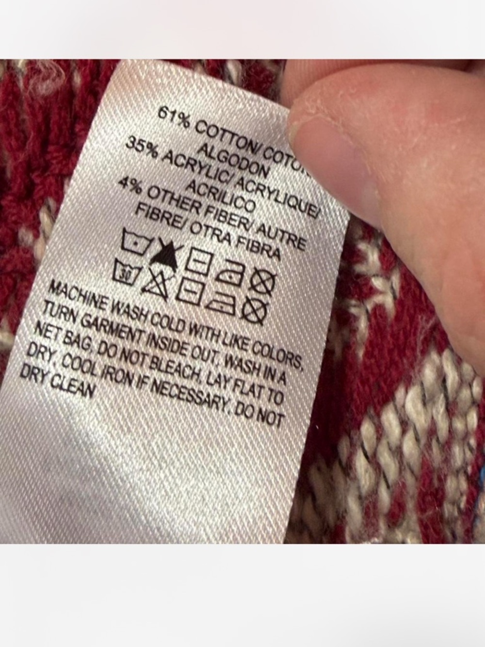 Lucky Brand Southwestern Knit Hooded Cardigan Open Front Boho Cozy Size L cabin - Picture 7 of 8